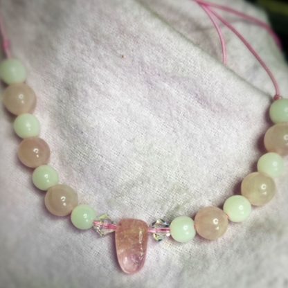 Crystal beads bracelet with Rose Quartz