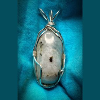 Wire-wrapped monochrome crystal pendant